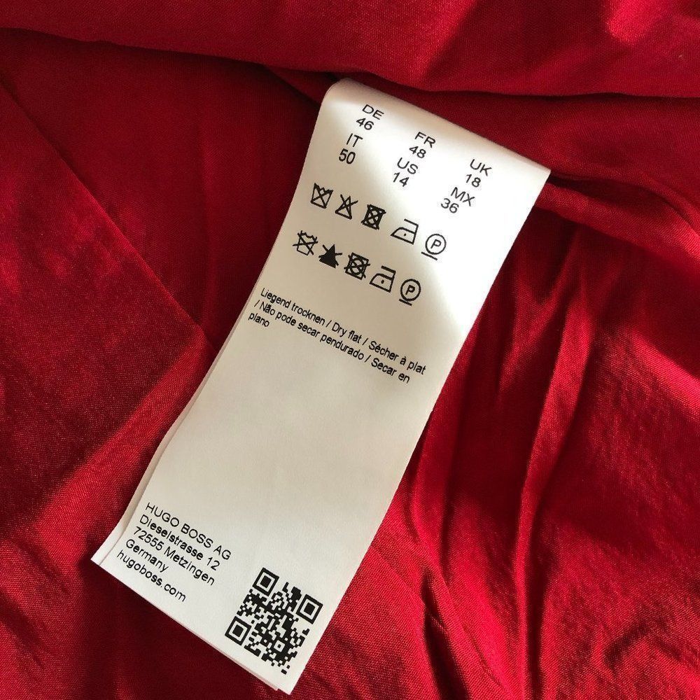 BOSS Jaculia Houndstooth Zip Red Jacket Size 14 - Picture 11 of 14